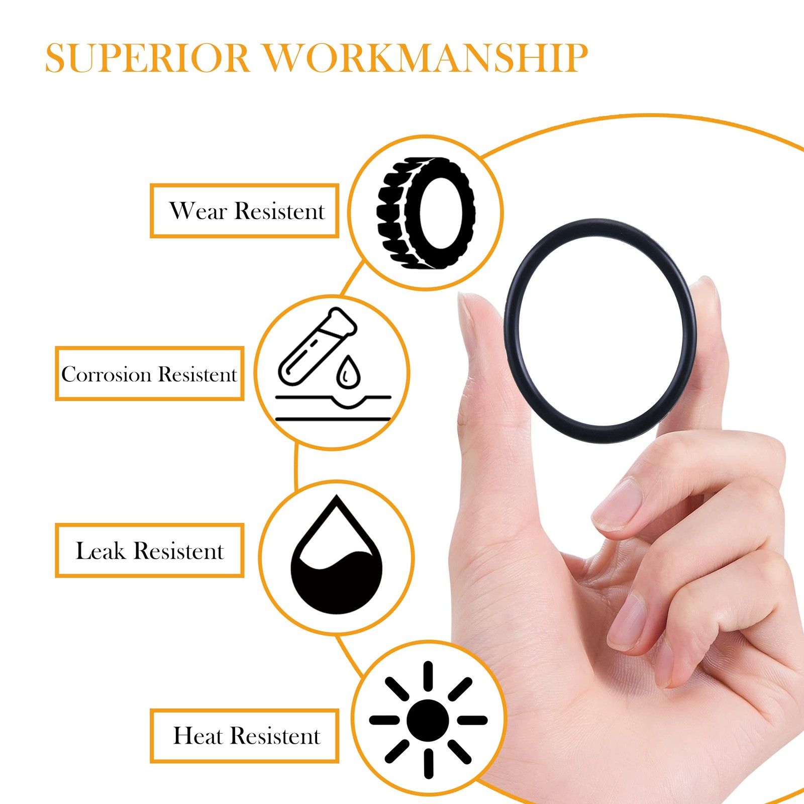 High Pressure Washer O Ring Kit 100 Pieces Rubber Rings