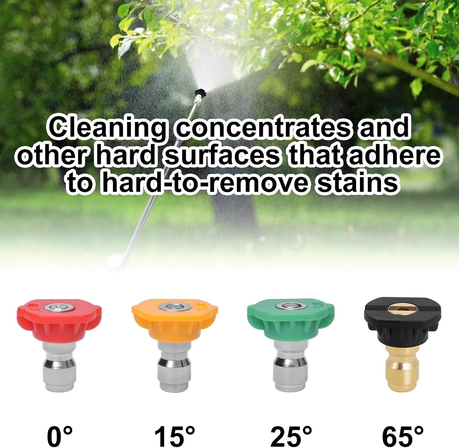 Up to 4000 PSI Pressure Washer Nozzles, 6-Pack 65-Degree Stainless Steel Tips