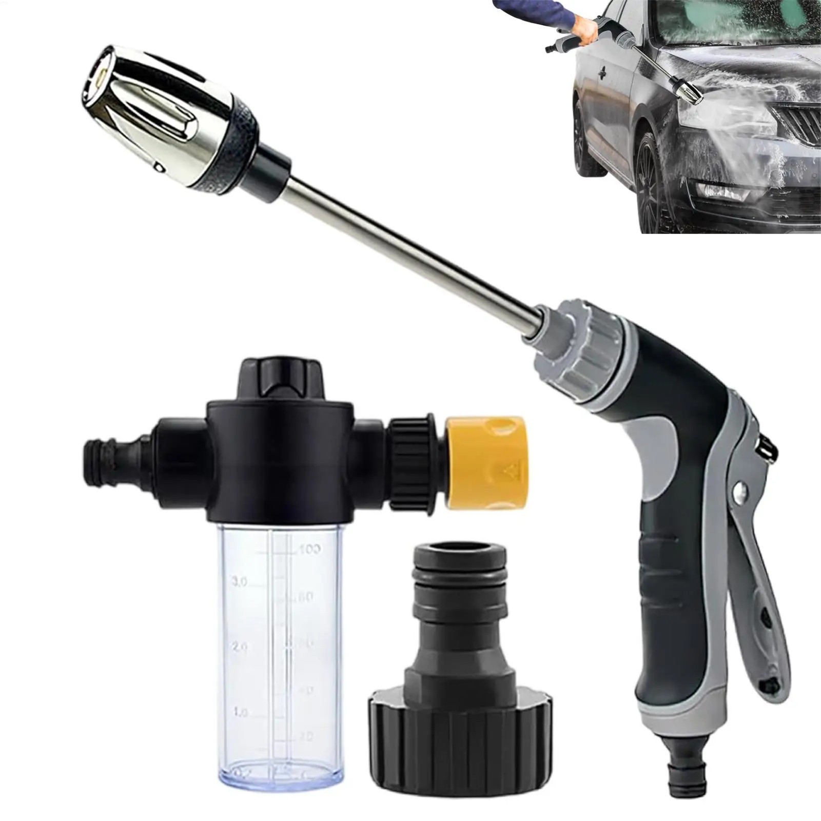 High Pressure Car Wash Water Gun Spray Nozzle Portable Washer for Auto