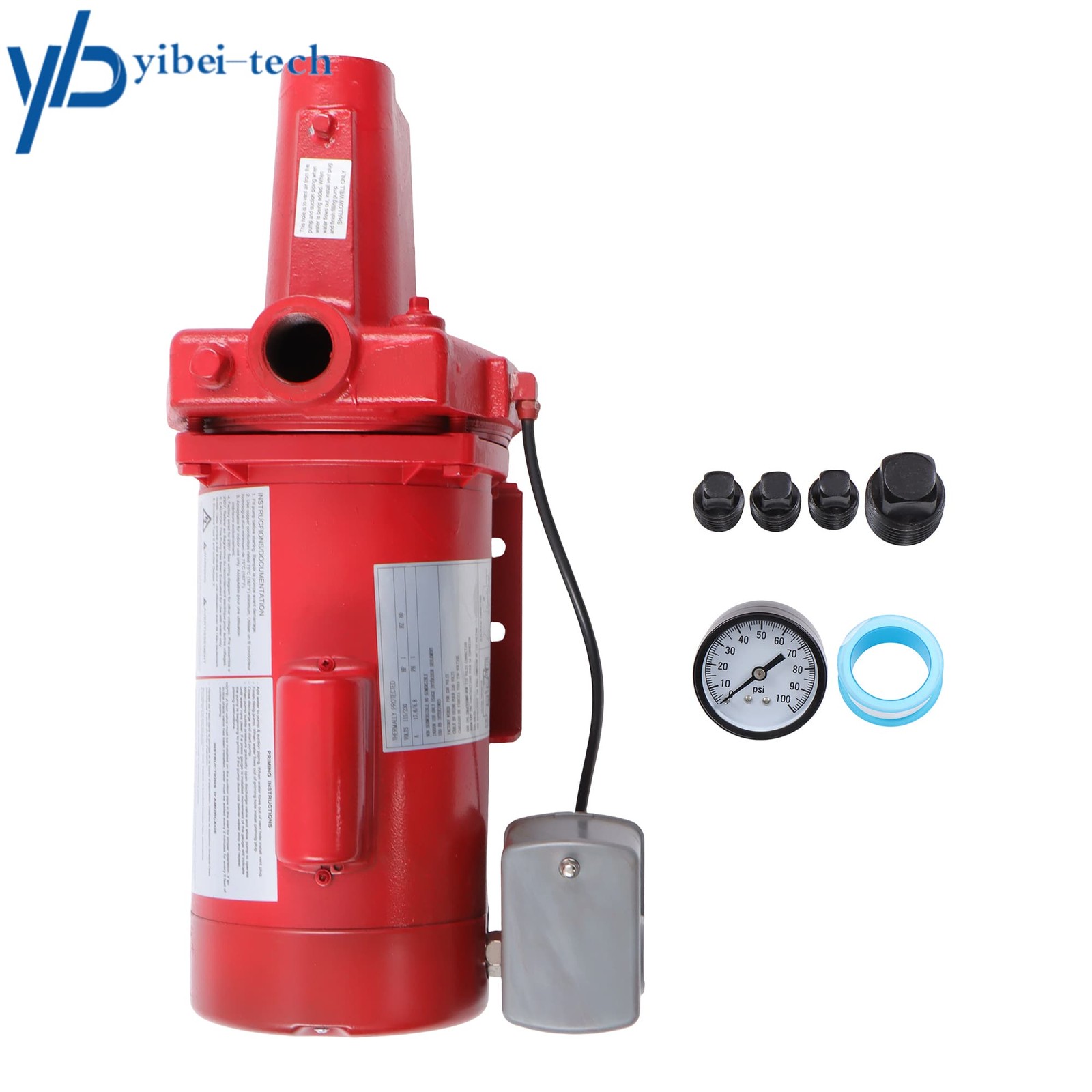 1 HP 23 GPM Cast Iron Dual Voltage 115/230 Volt Shallow Well Jet Pump Red 602208
