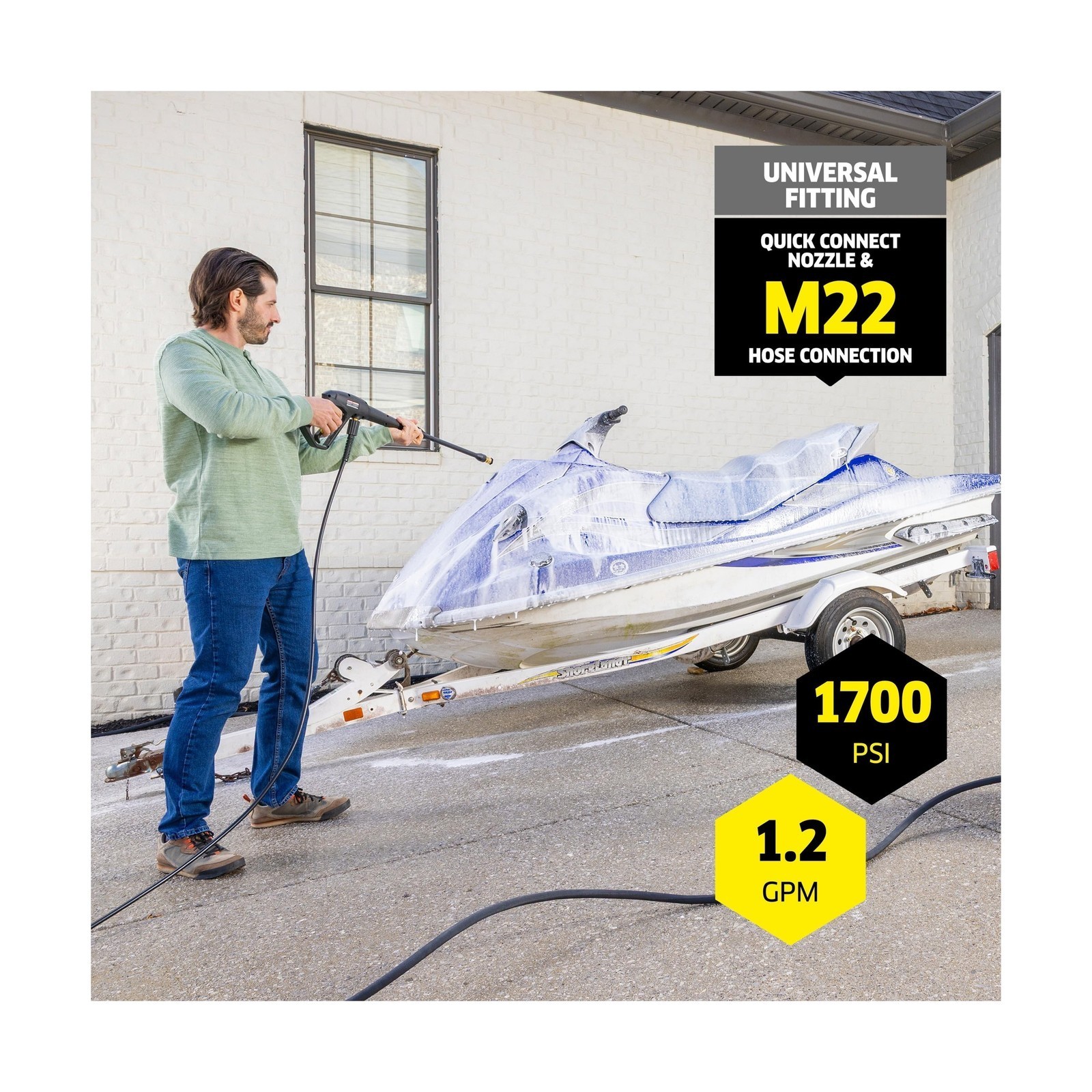 Kärcher Pressure Washer K1700, CETA Certified, 3 Spray Nozzles, Detergent T