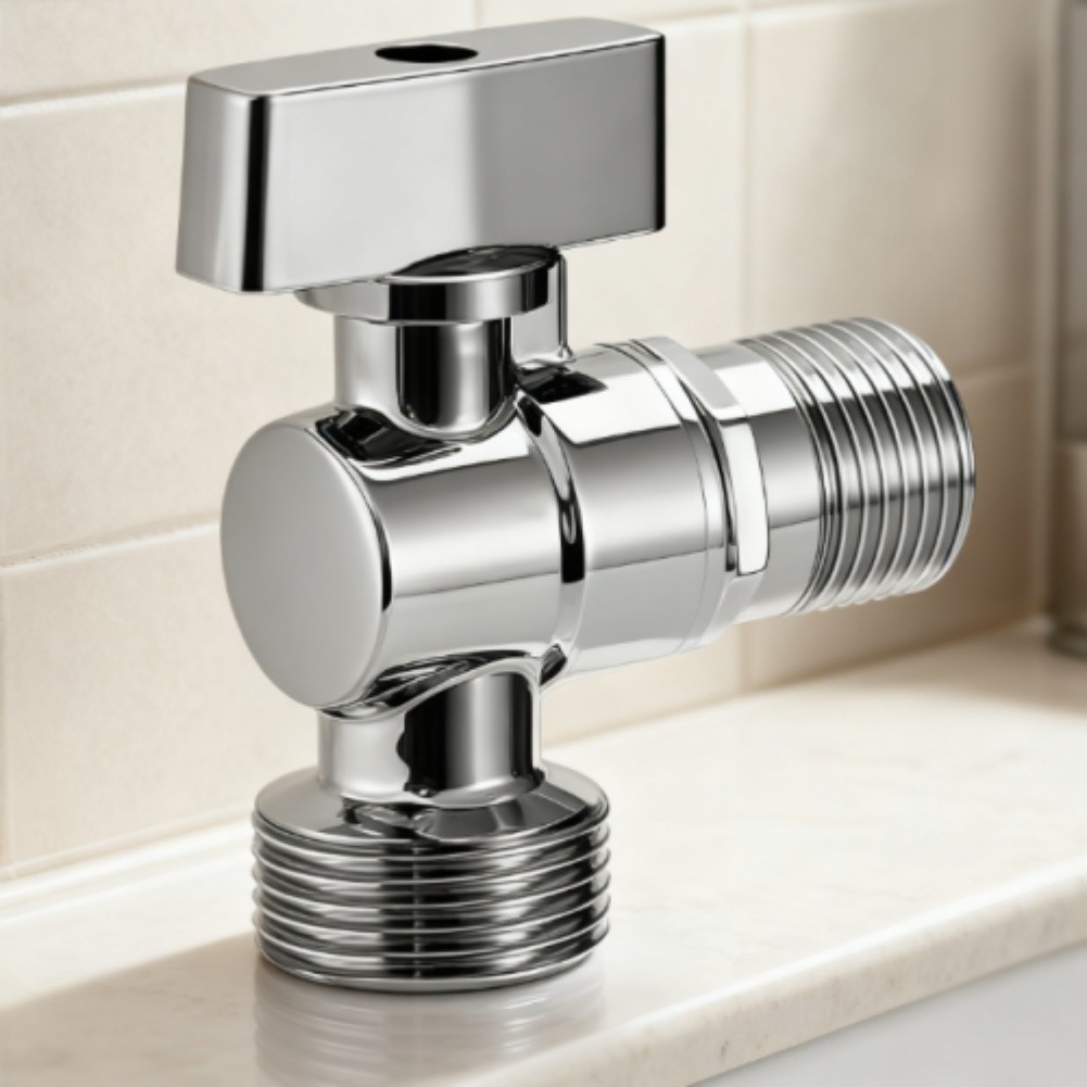 Zinc Alloy Corner Valve Faucet Polished Chrome Finish Easy to Maintain