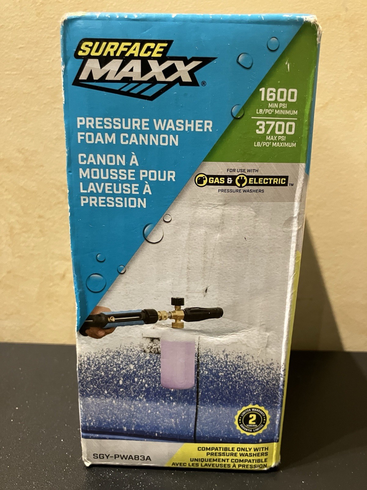 G) SurfaceMaxx 3700-PSI 1/4-in Pressure Washer Foam Cannon – Soap Sprayer NEW