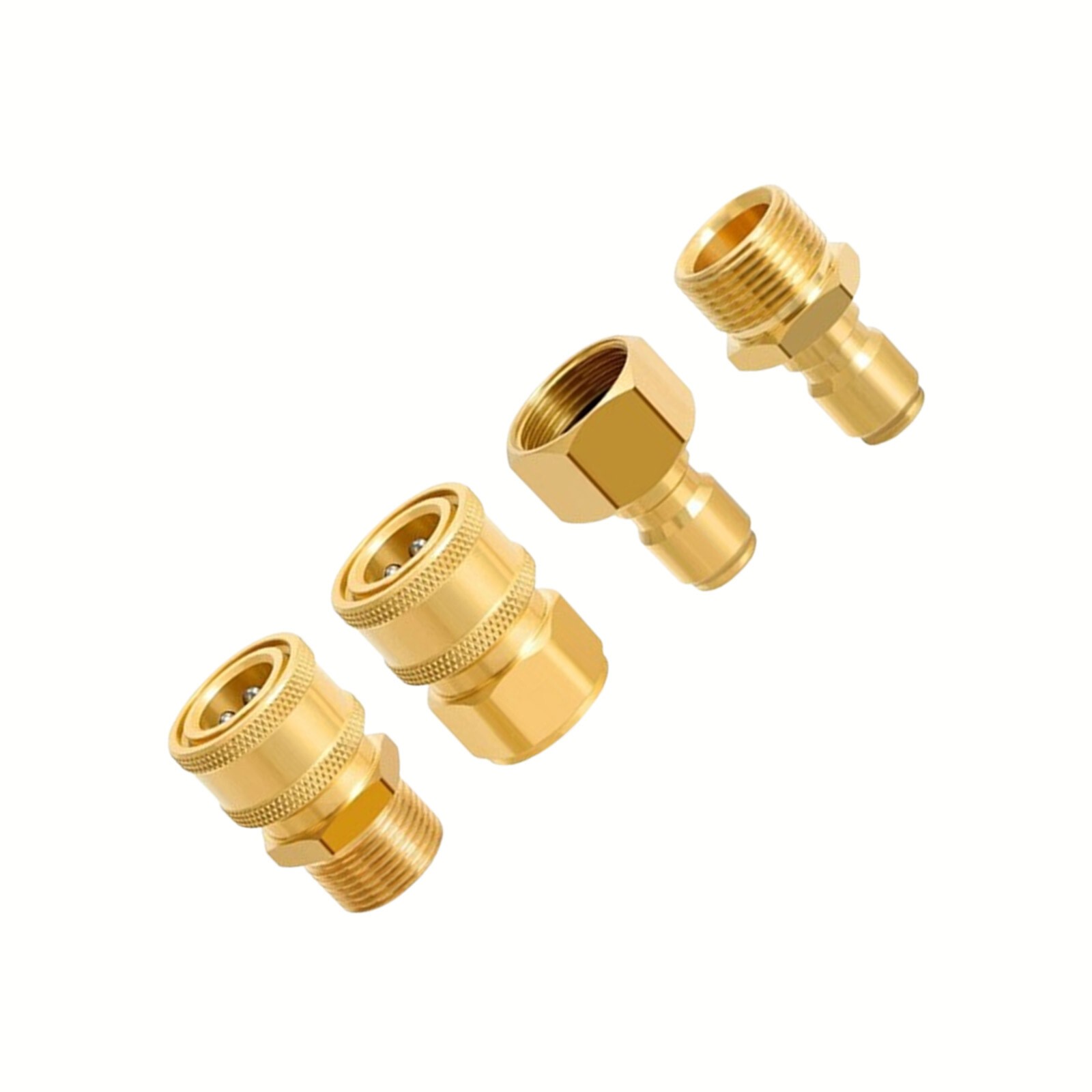 4PCS Pressure Washer Adapter Set Quick Disconnect Kit M22 Swivel 3/8” ConnectHI