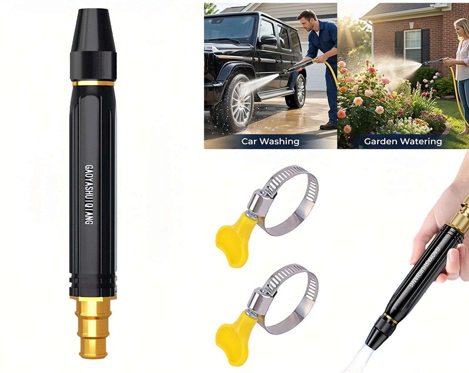 High Pressure Car Wash Water Gun Spray Nozzle Portable Washer for Auto