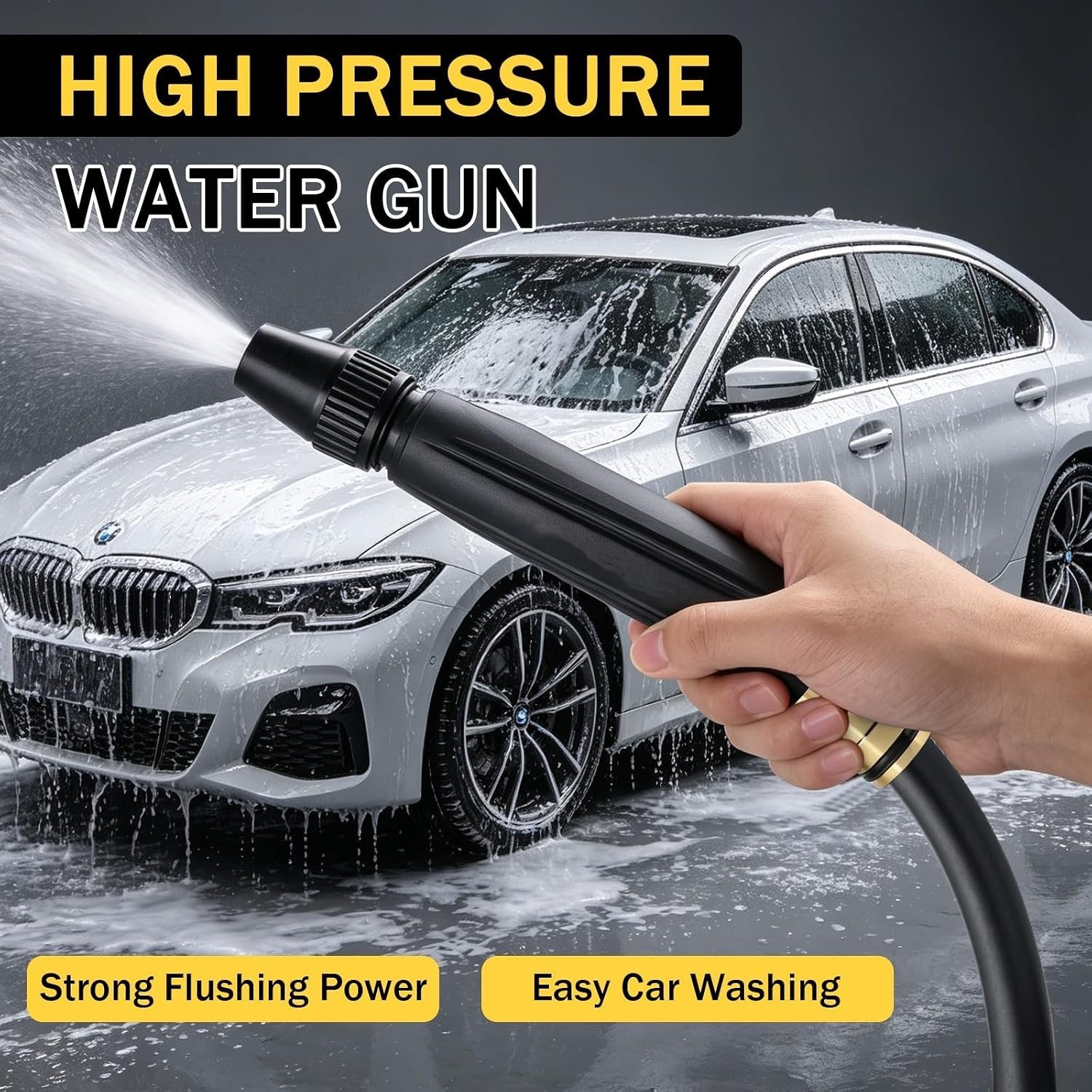 Heavy Duty High Pressure Hose Nozzle, Home High-Pressure Car Wash Water