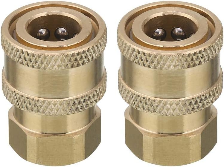 RIDGE WASHER Pressure Washer Coupler, Brass Fittings, 1/4 Inch Quick Connect to