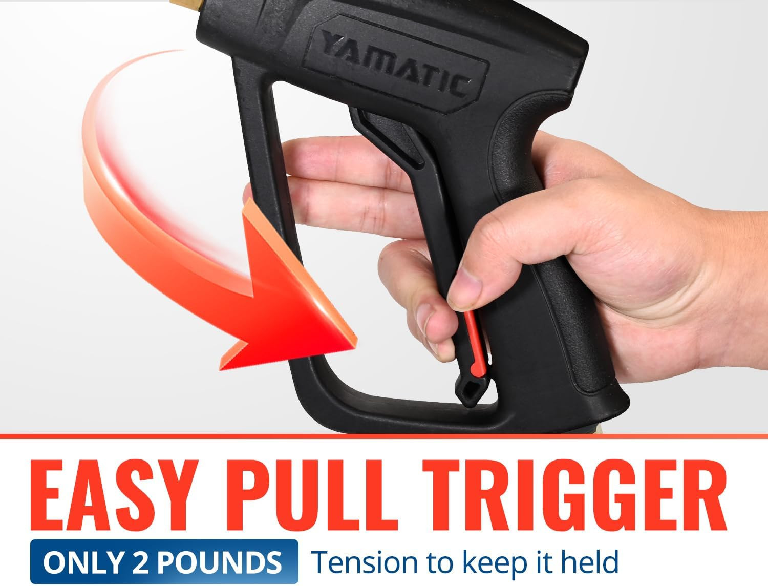 Pressure Washer Gun Wand with Swivel 3/8″ Plug & M22 Coupler, Stainless Steel Ex