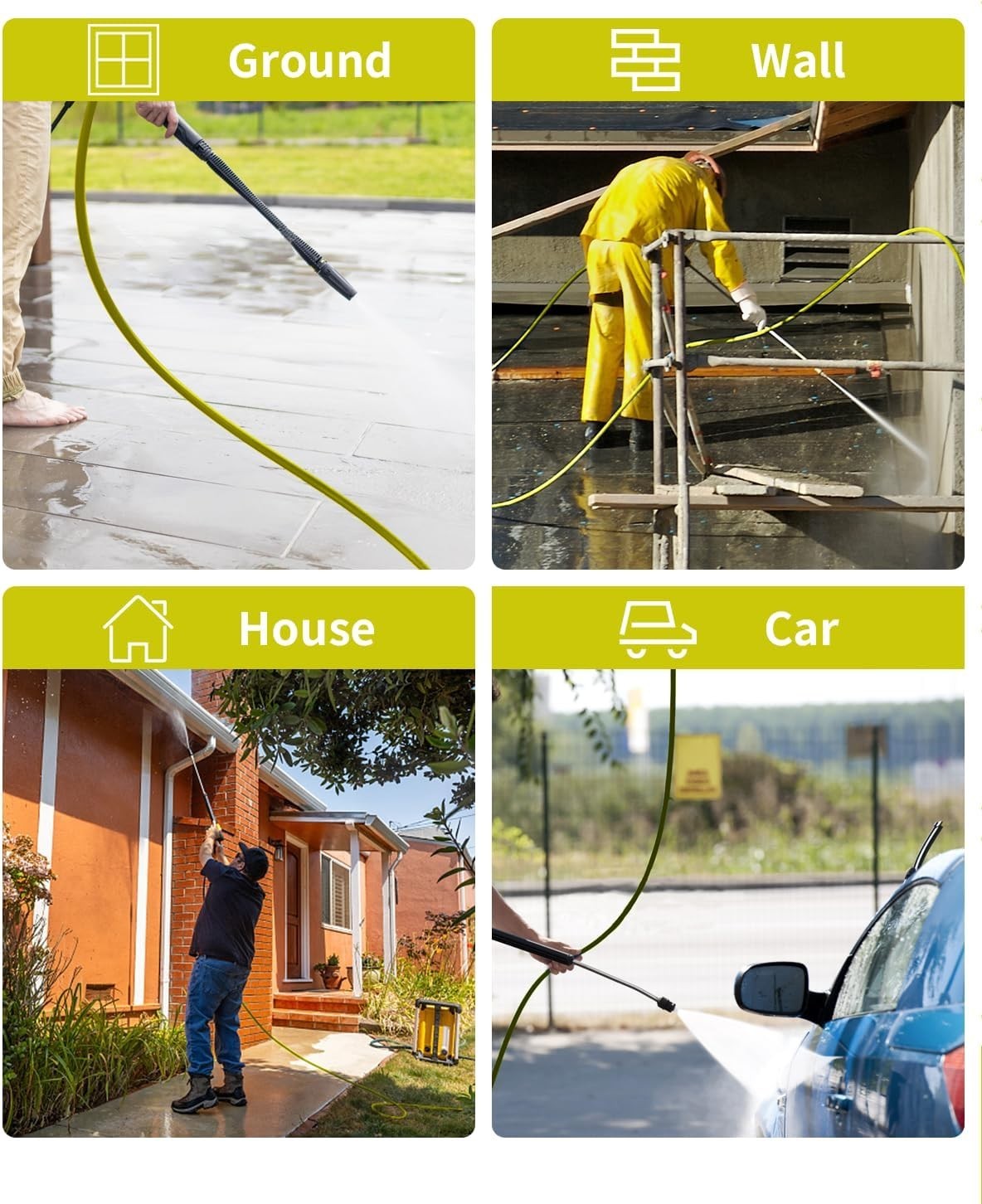 Versatile 200FT Pressure Washer Hose with 4500 PSI & M22 Adapters – All Weather
