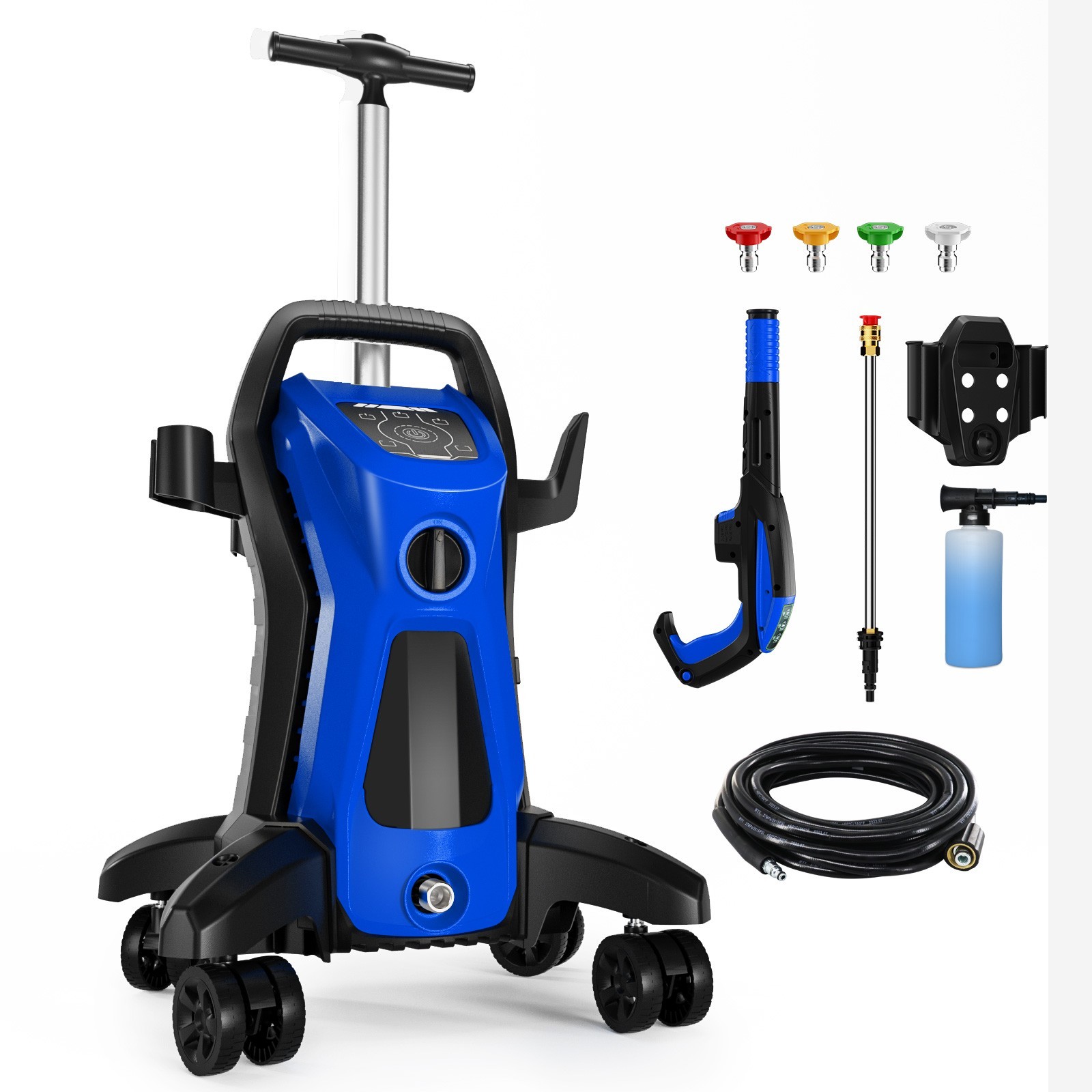 Pressure Washer 4500PSI 3.9GPM, 15-Level Touch, 4 Wheels, 4 Nozzles, for Car