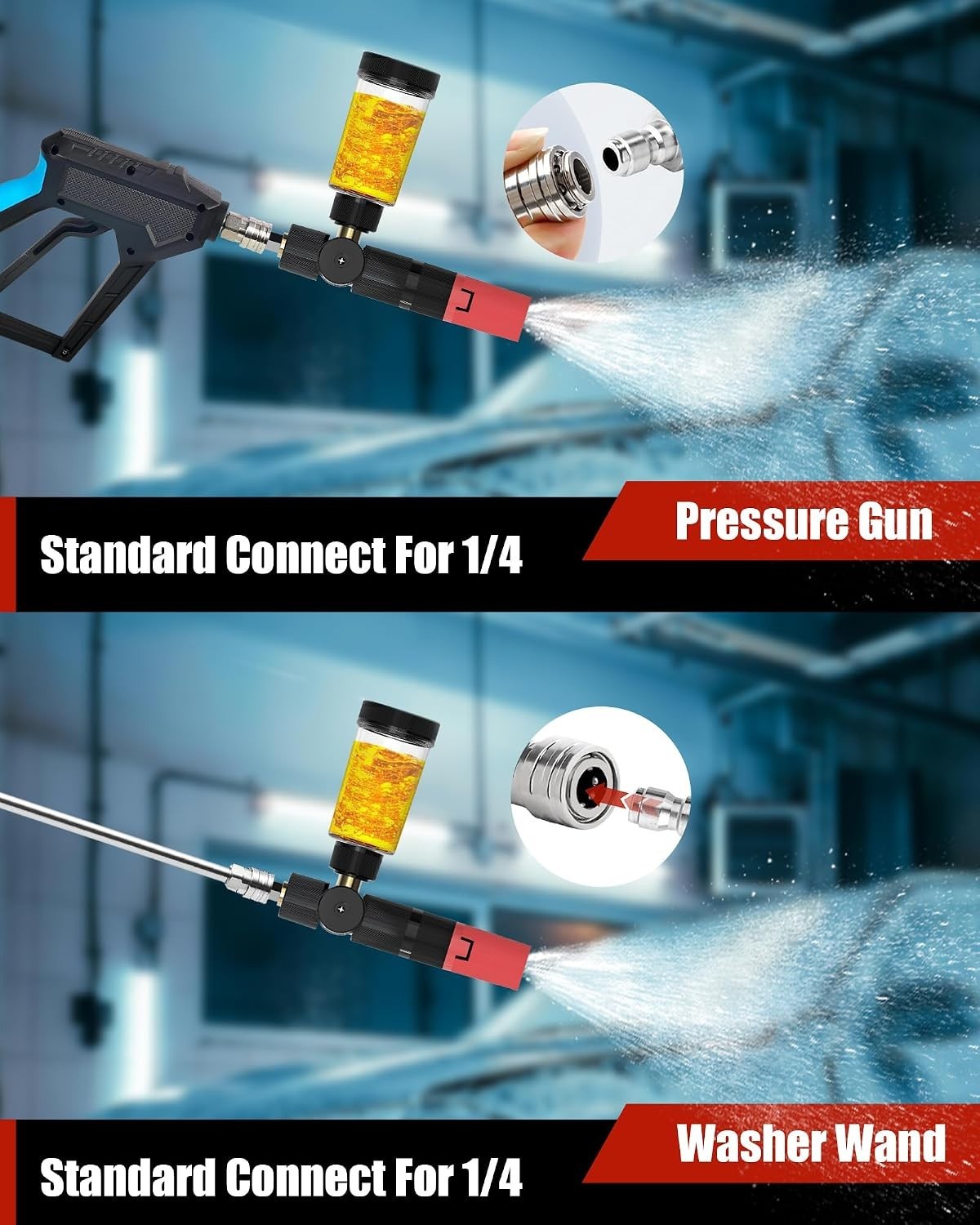 Foam Cannon for Pressure Washer with 1/4” Quick Connector | Car Wash Foam Ca…