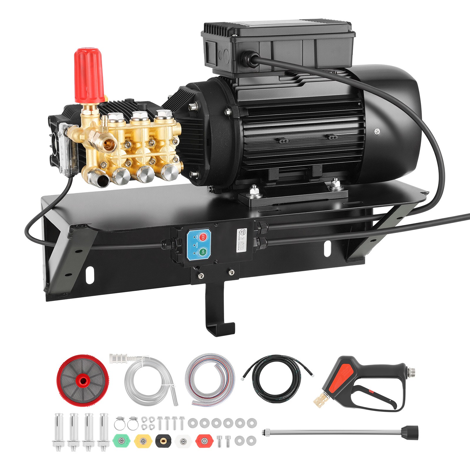 VEVOR Electric Pressure Washer Pump Kit Triplex Pump with 2HP Motor and Bracket