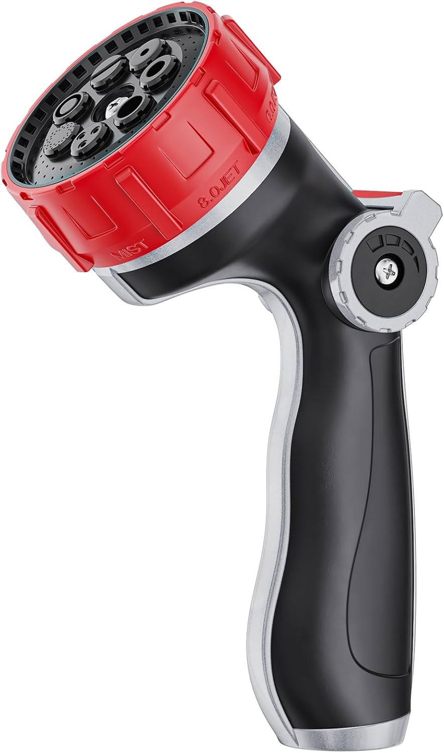 100% Metal Garden Hose Nozzle, 3 Adjustable Jet Modes, 7 Patterns