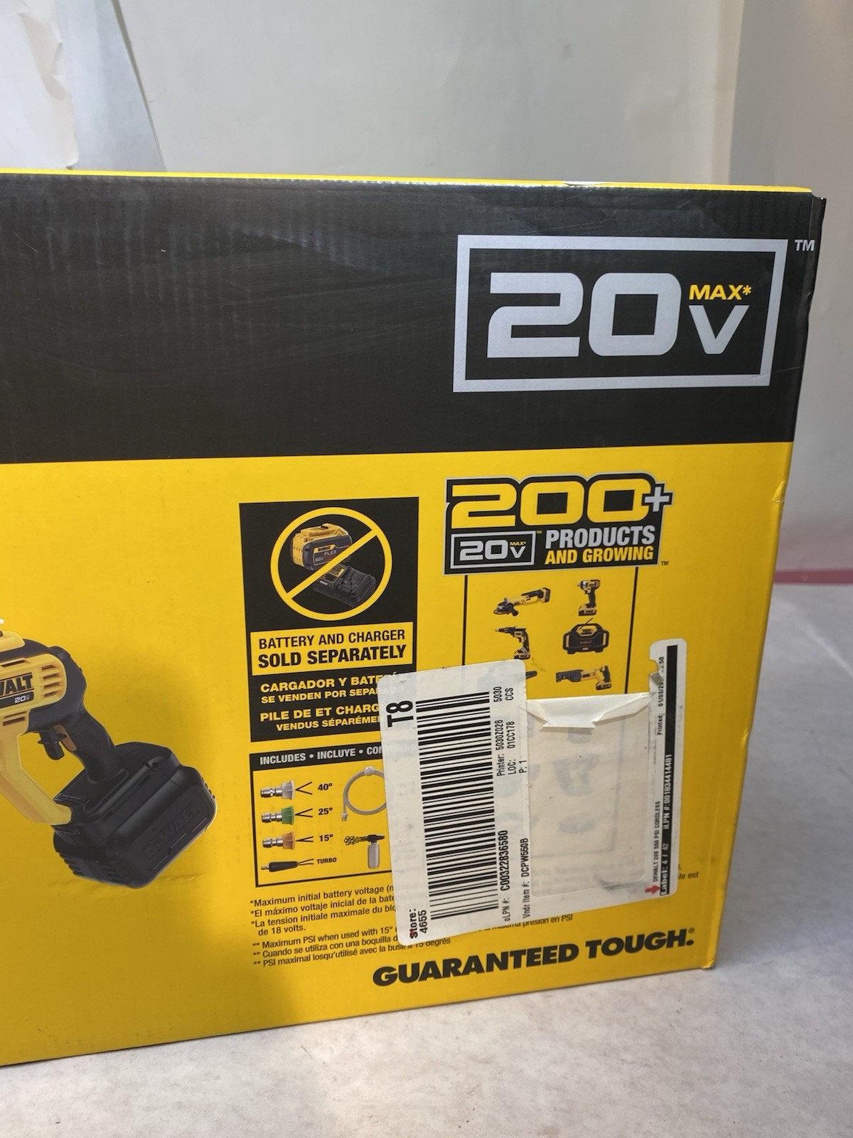 DEWALT DCPW550B 20V 550 PSI Power Cleaner Pressure Washer