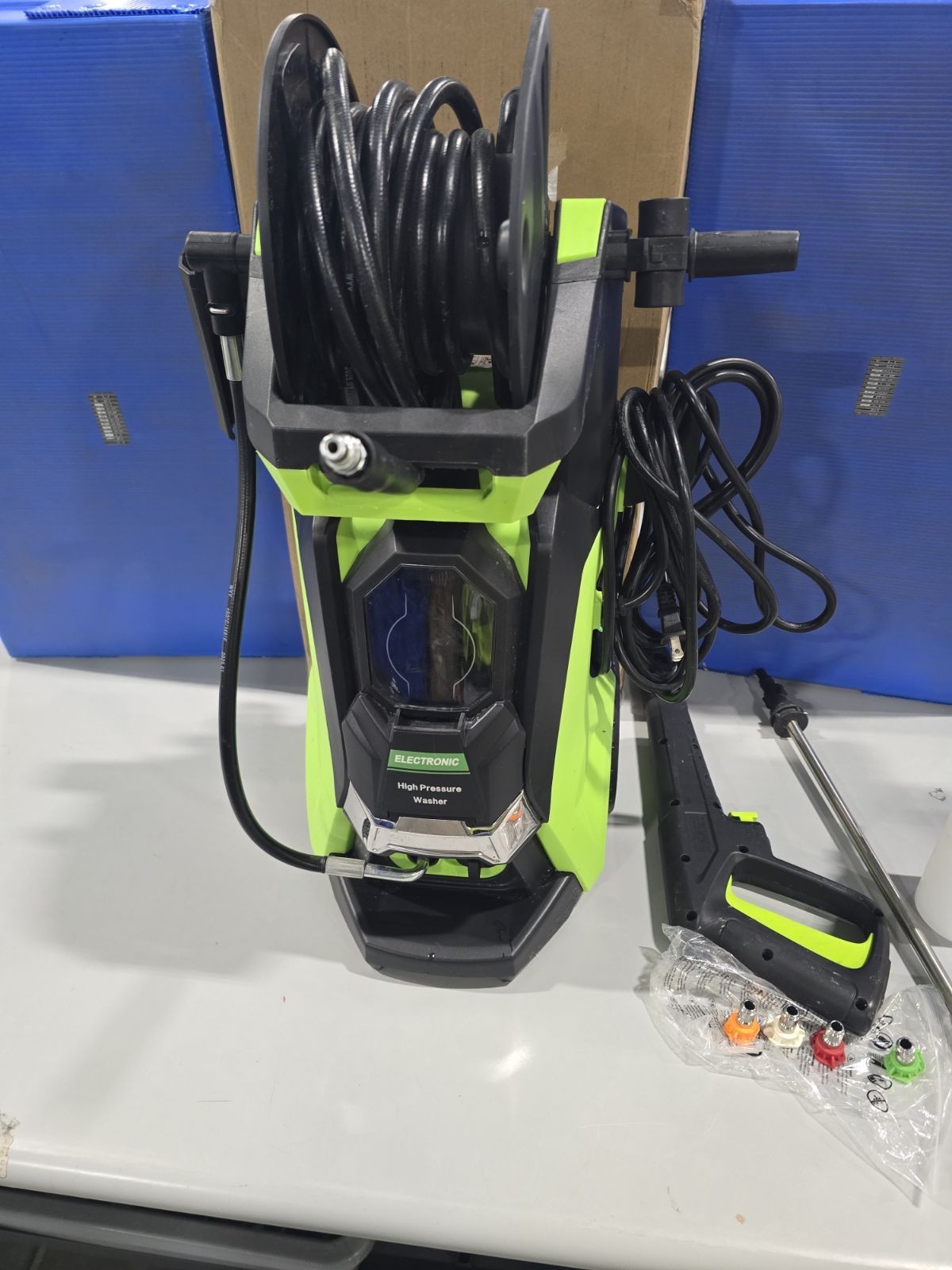 ELECTRIC PRESSURE WASHER, 3800PSI MAX 2.6GPM SMART HIGH PRESSURE – GREEN
