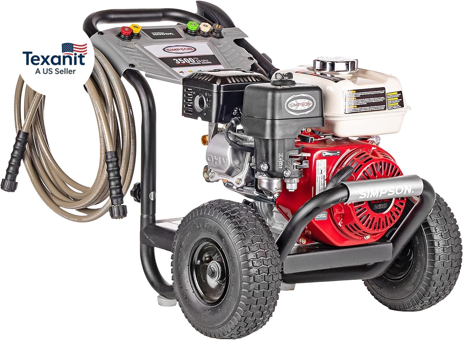 3500 PSI Gas Pressure Washer, 2.5 GPM Commercial Power Washer, Honda Engine, Col