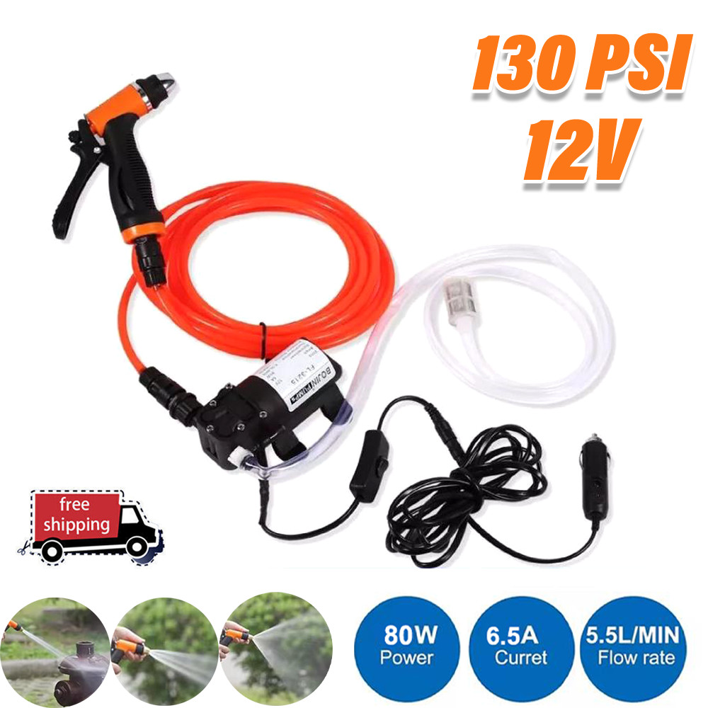 12V 130PSI Pressure Washer For Car Portable Power Washer Self-Priming Wash Pump