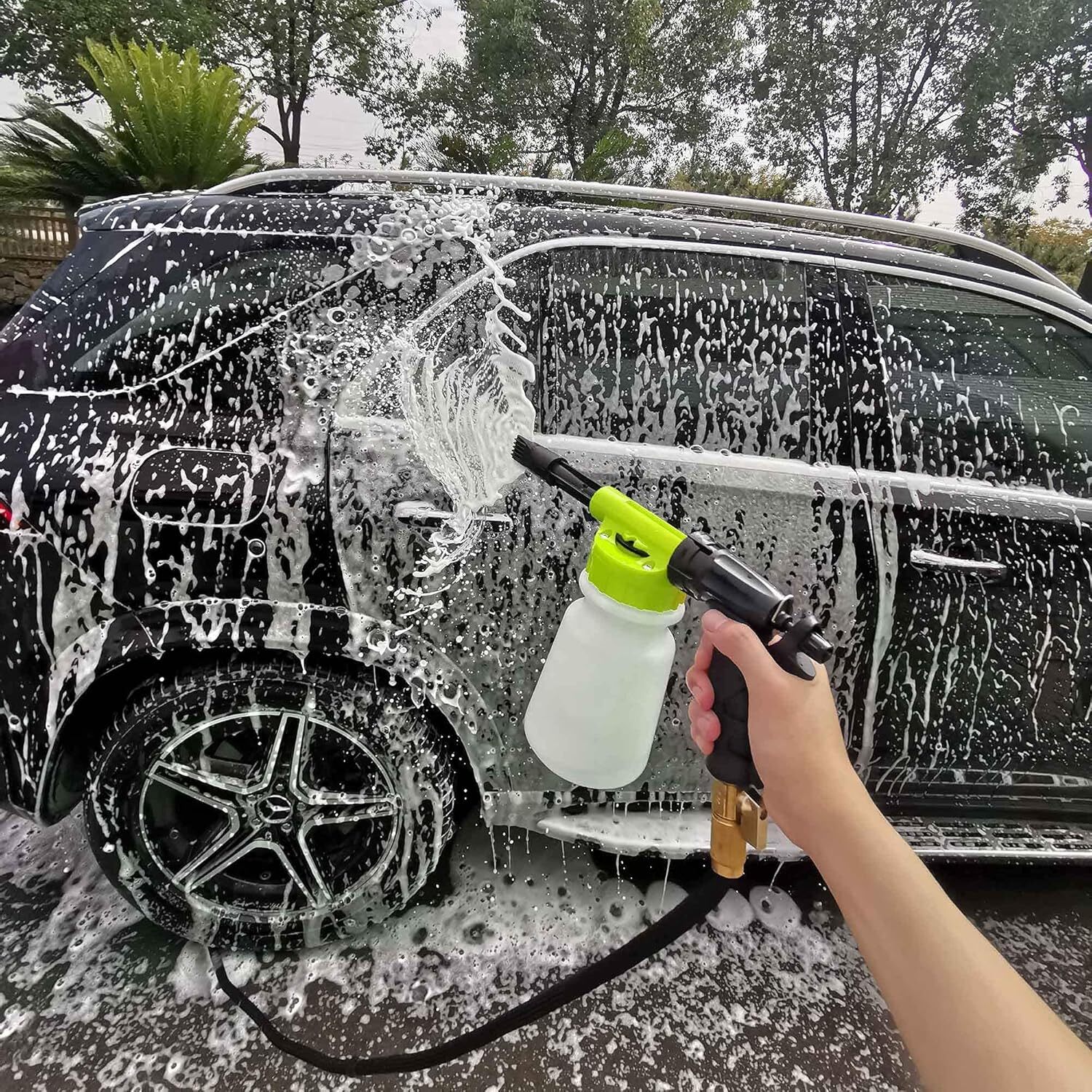 Foam Cannon for Garden Hose，Adjustment Ratio Dial Foam Gun,Car Wash Soap Spray F