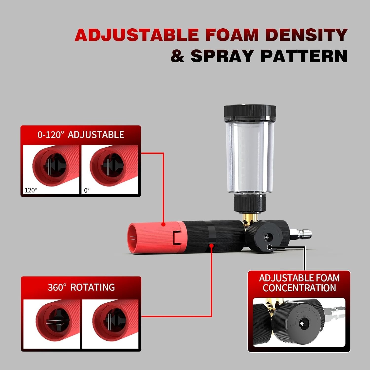 Foam Cannon for Pressure Washer with 1/4” Quick Connector | Car Wash Foam Ca…