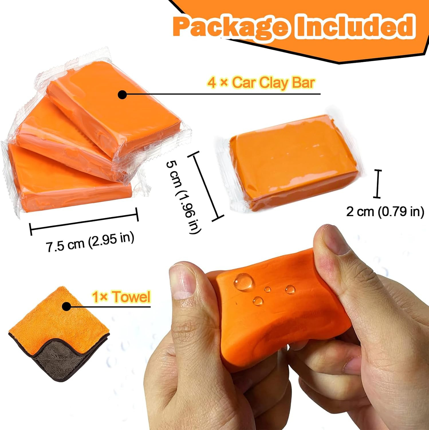 Car Clay Bar 4 Pack 400G, Premium Grade Clay Bars Auto Detailing Magic Clay Bar
