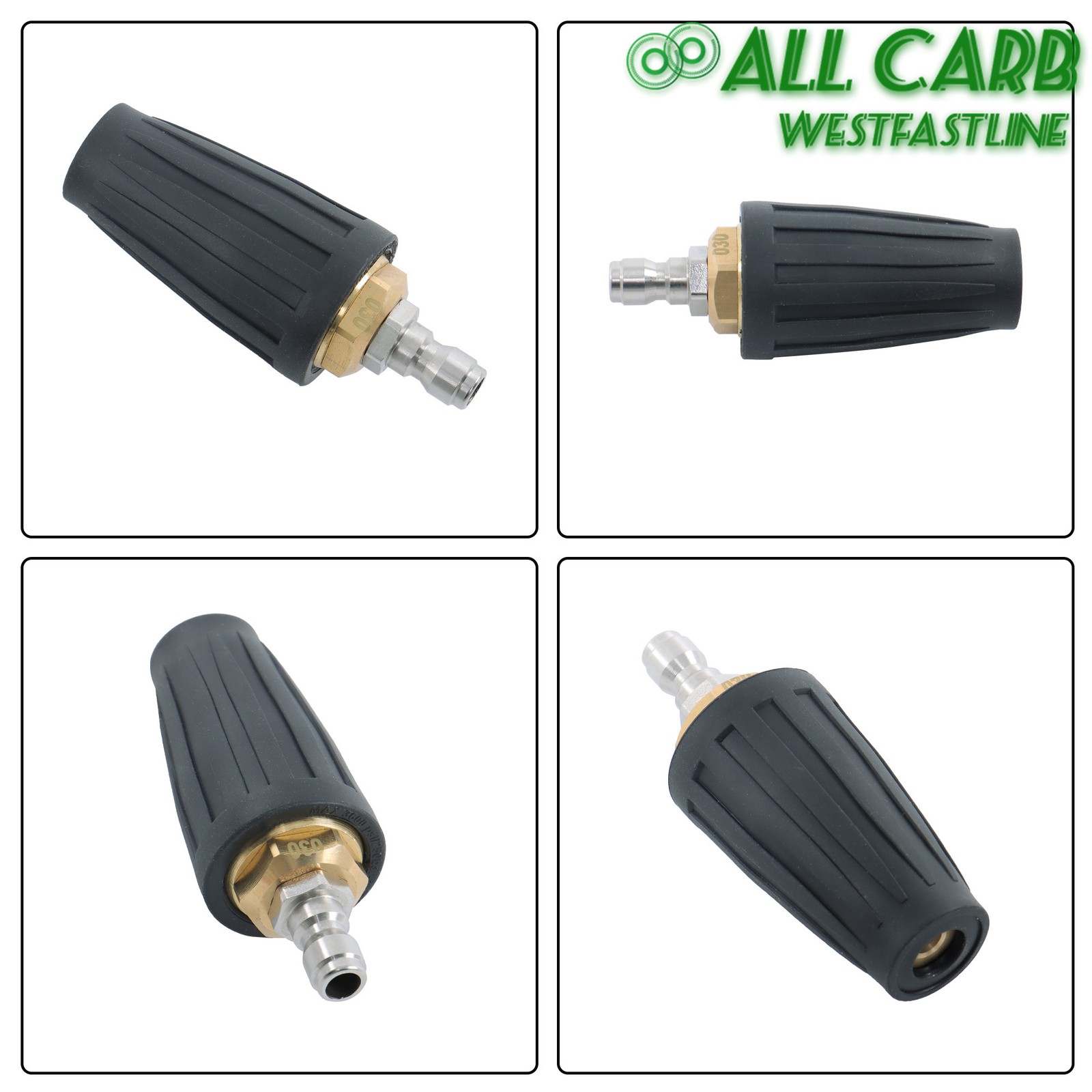 4000 PSI Pressure Power 360° Rotating Turbo Nozzle 4.0 Gpm Quick Connector 1/4″