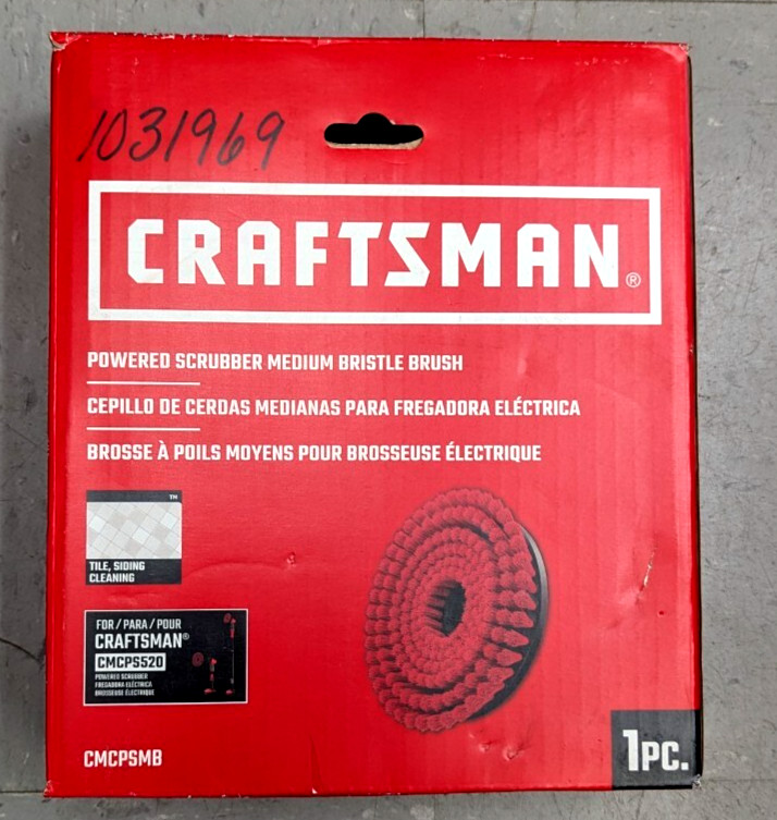 NEW CRAFTSMAN Power Scrubber Medium Bristle Brush-RED- CMCPSMB- Free Ship