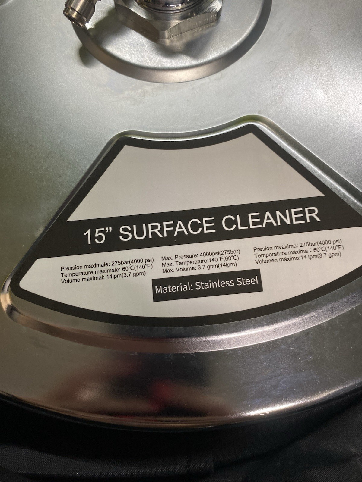 JinhzWin 15″ Stainless Steel Pressure Washer Surface Cleaner with Carry Bag