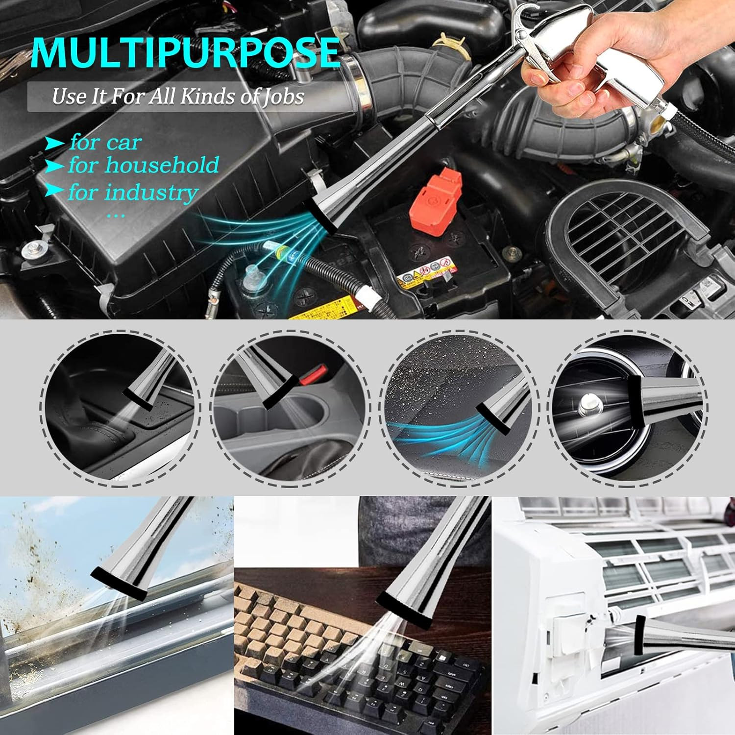 Car Cleaning Gun High Pressure Car Cleaning Tool Air Blow Gun Car Detailing Kit