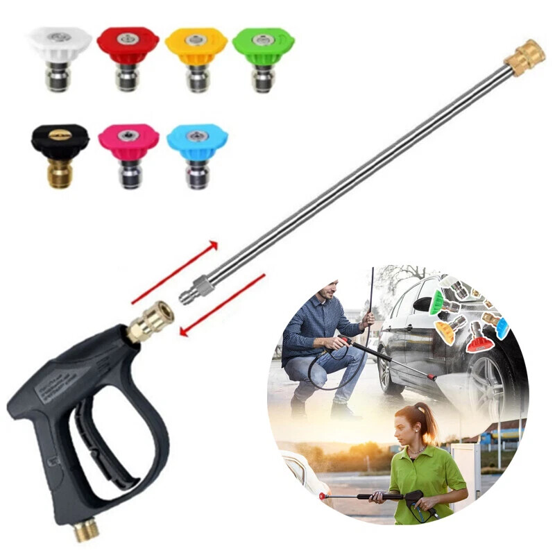 4000PSI High Pressure Power Washer Spray Gun Wand Lance 5* Nozzle Tips Hose M22