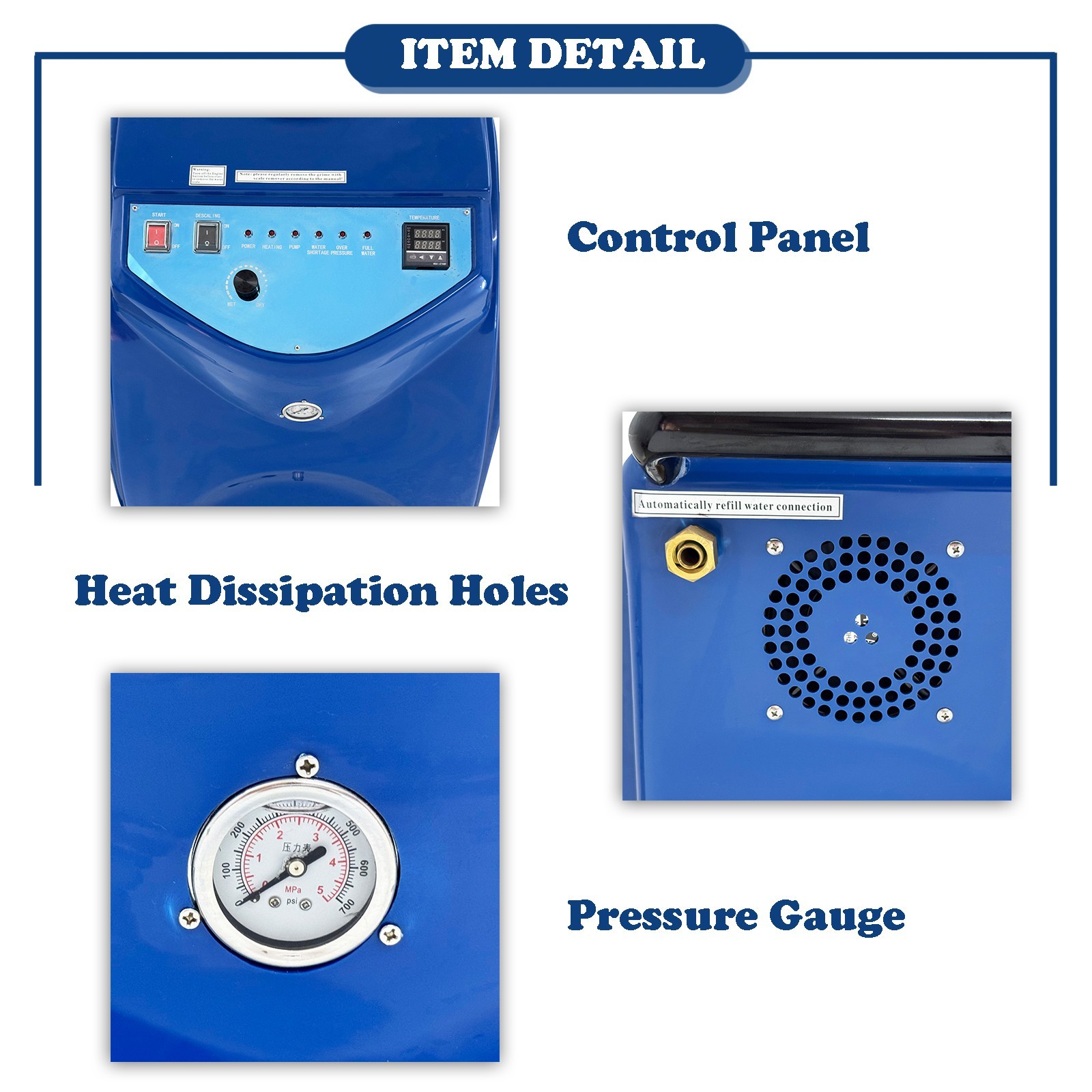 220V 1PH Commercial High-Pressure Steam Car Washer Cleaning Machine 6KW