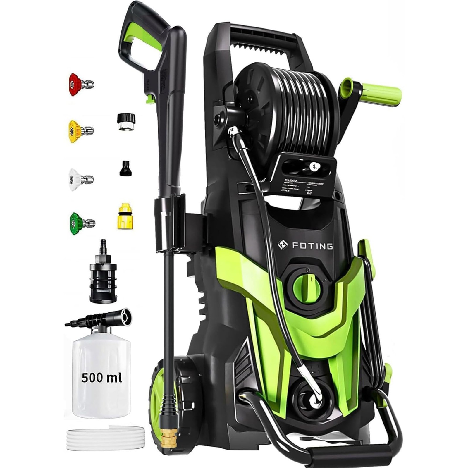 FOTING Upgraded Pressure Power Washer 4500PSI, 4 Quick – KLC-T3-GREEN/BLACK