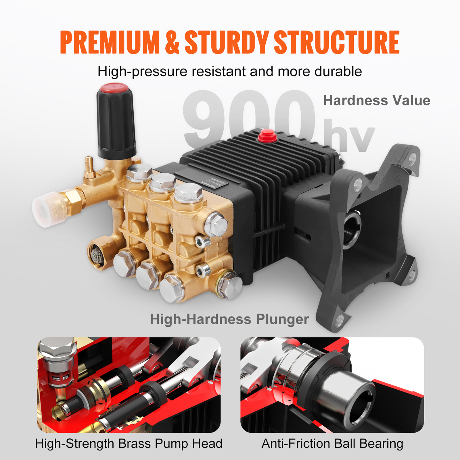 Pressure Washer Pump Power Washer Pump 1″ Shaft Horizontal 4400 PSI 4 GPM