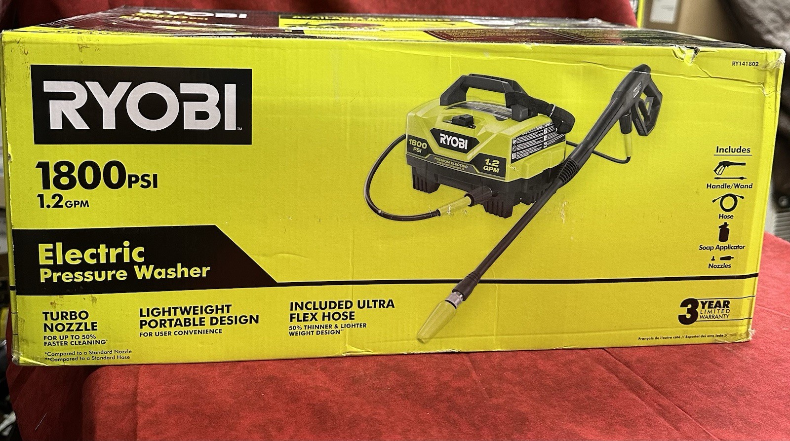 💥NEW SEALED💥RYOBI RY141802 1800PSI 1.2GPM COLD WATER ELECTRIC PRESSURE WASHER!