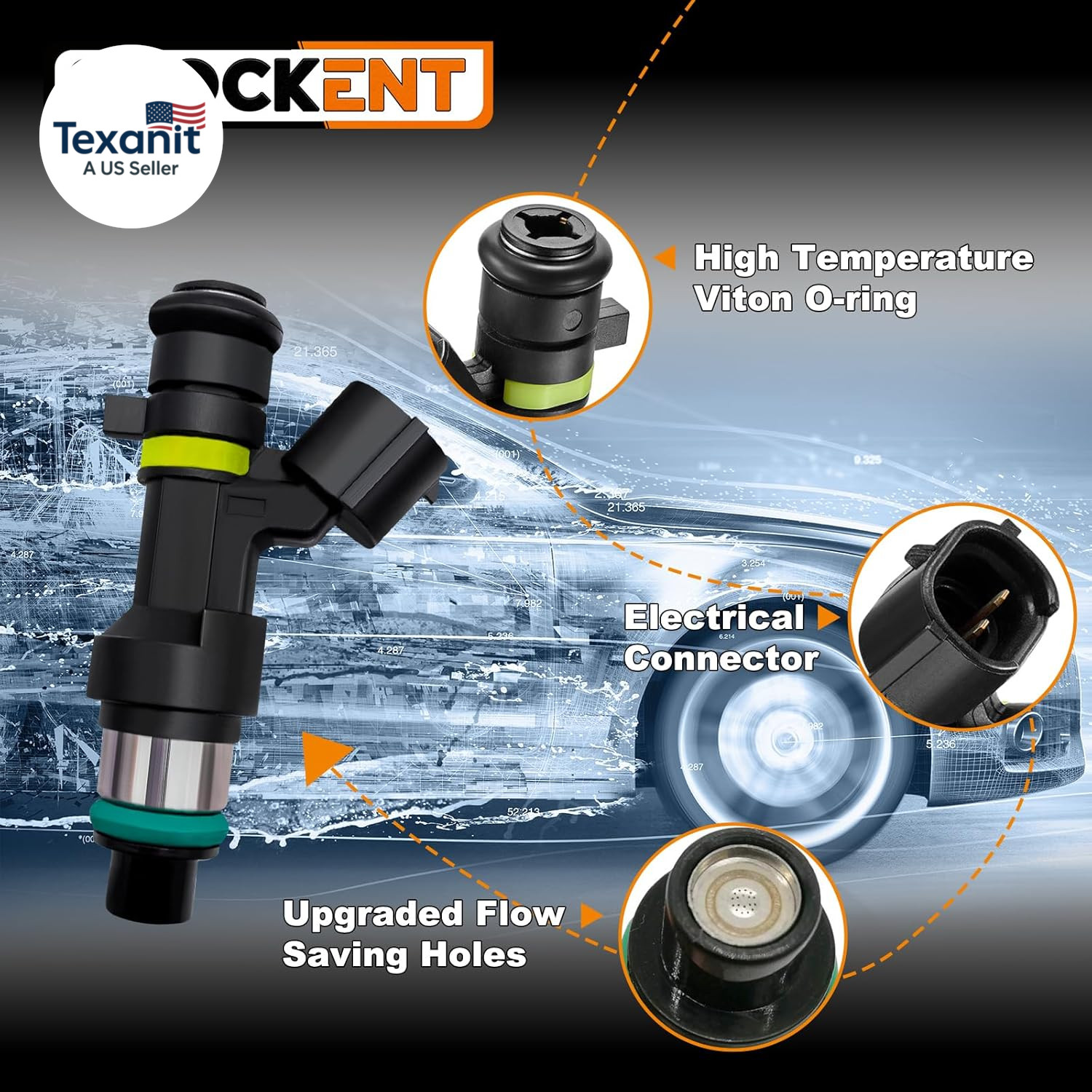 16600-EN200 Upgraded 18-Hole Fuel Injectors Fit For:-Nissan Sentra 2007-2012, Ve