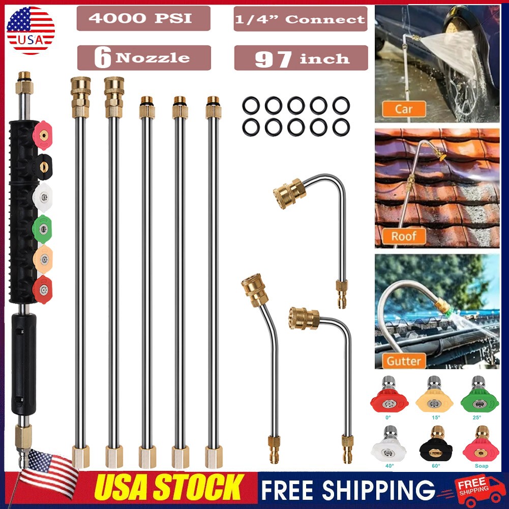 97 inch Pressure Washer Extension Wand,Replaceable Upgraded Power Washer Lance.