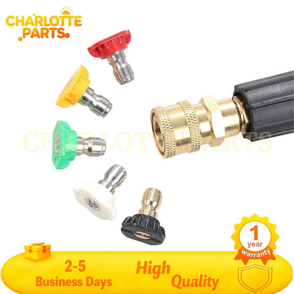 5pcs Pressure Washer Spray Tips Nozzles High Power Kit Quick Connect 1/4″ Set
