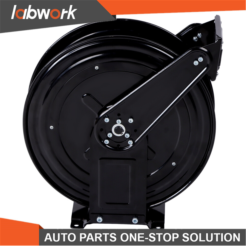 3/8″ X 50 FT Auto-Retractable High Pressure Washer Hose Reel For Water/Air/Oil