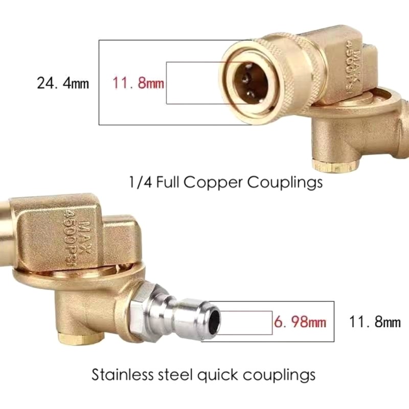 Heavy Duty Rotary Joint 1/4i Coupling Rod for Pressure Washer Sprays Accessories