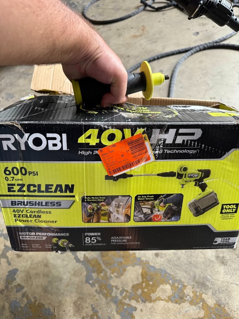 TOOL ONLY – RYOBI 40V HP Brushless EZClean 600 PSI 0.7 GPM Cold Water