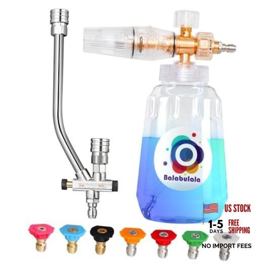 Foam Cannon for Pressure Washer with Dual Connector, Car Foam Cannon with