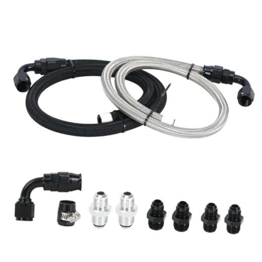 25Inch 6AN Power Steering Pump Hose Kit Compatible with Chevy C10 LS Swap