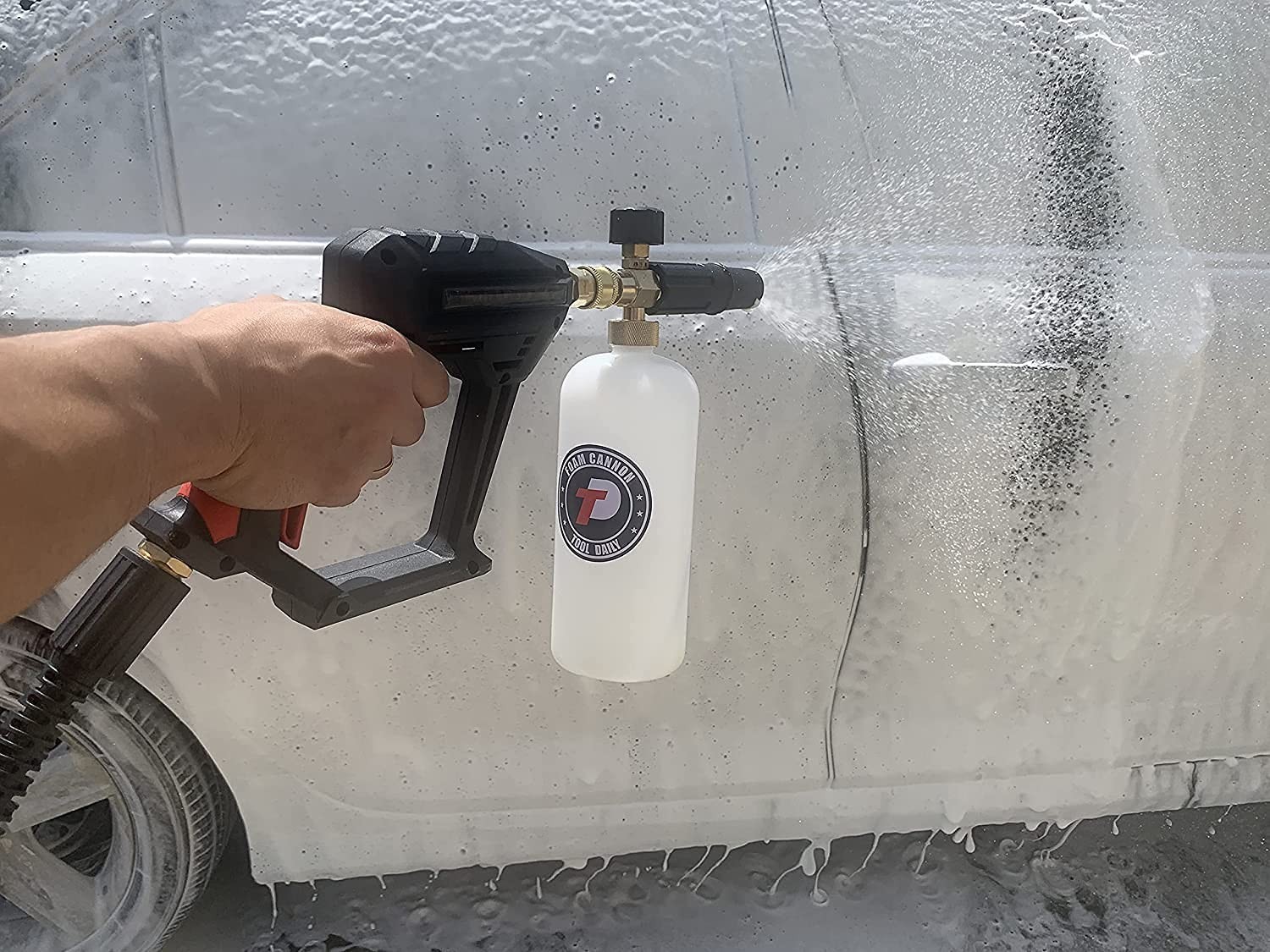 Short Pressure Washer Gun with Foam Cannon, 1/4″ Quick Connector & 5 Nozzle Tips