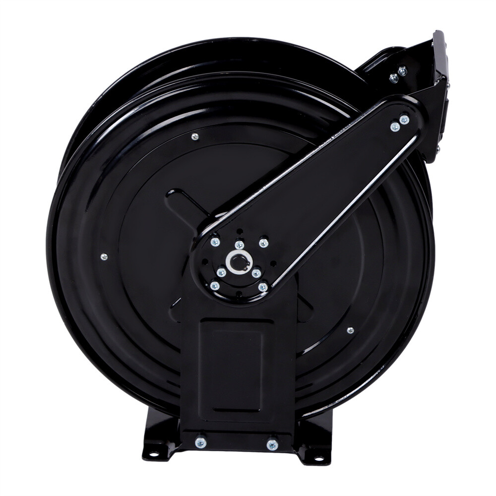 50FT x 3/8″ Heavy Duty Steel Power Washer Hose Reel Dual Arm Auto-Retractable