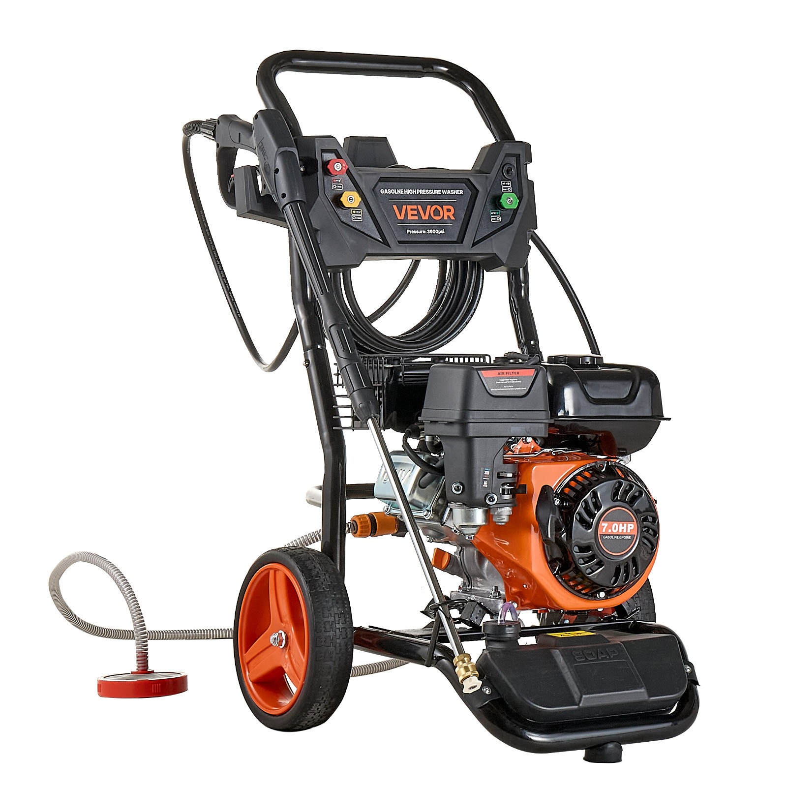 VEVOR Gas Pressure Washer 3600 PSI 2.6 GPM Copper Pump 5 Nozzles for Cars