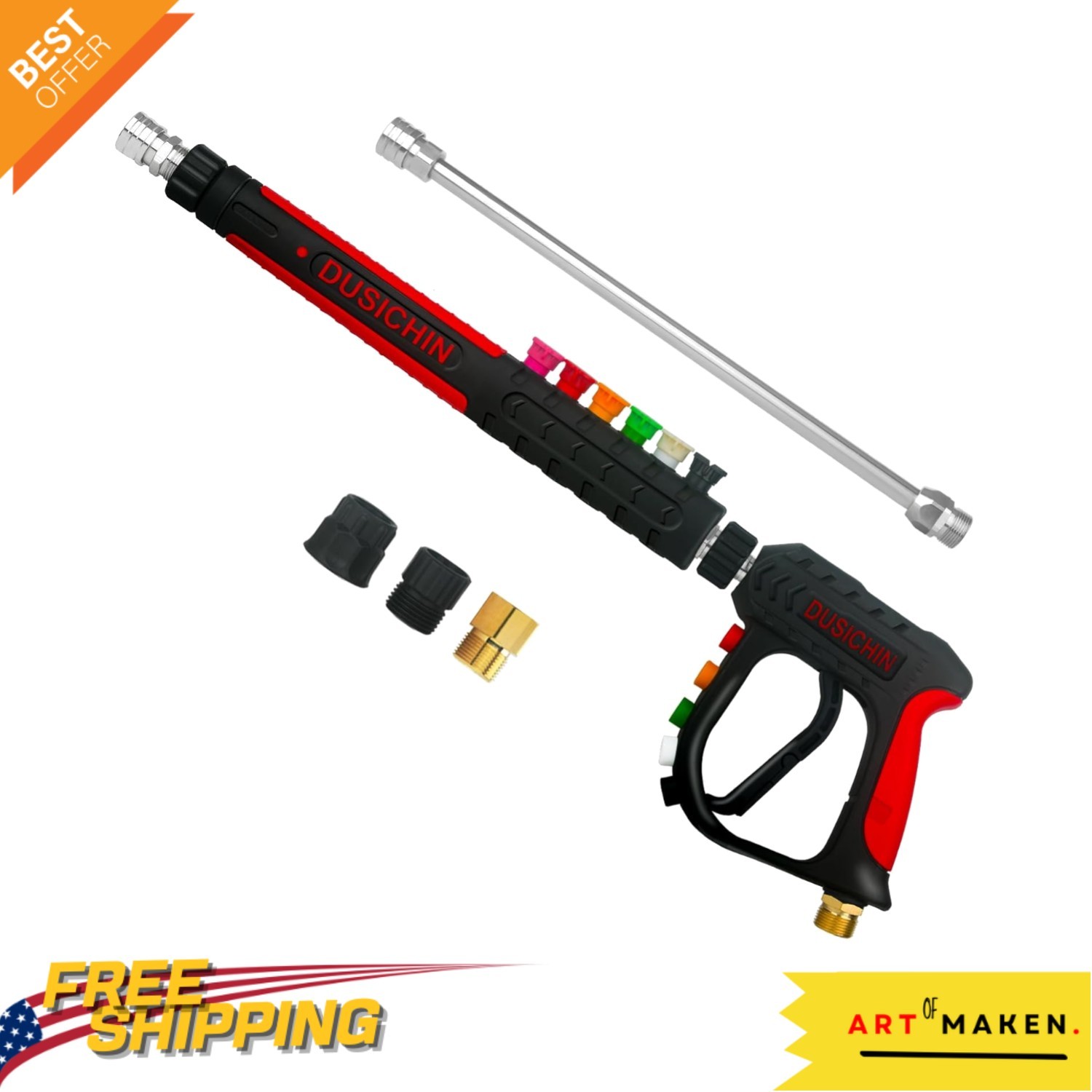 Versatile 36-Inch Pressure Washer Lance – 3000 PSI with Quick Connect Nozzles