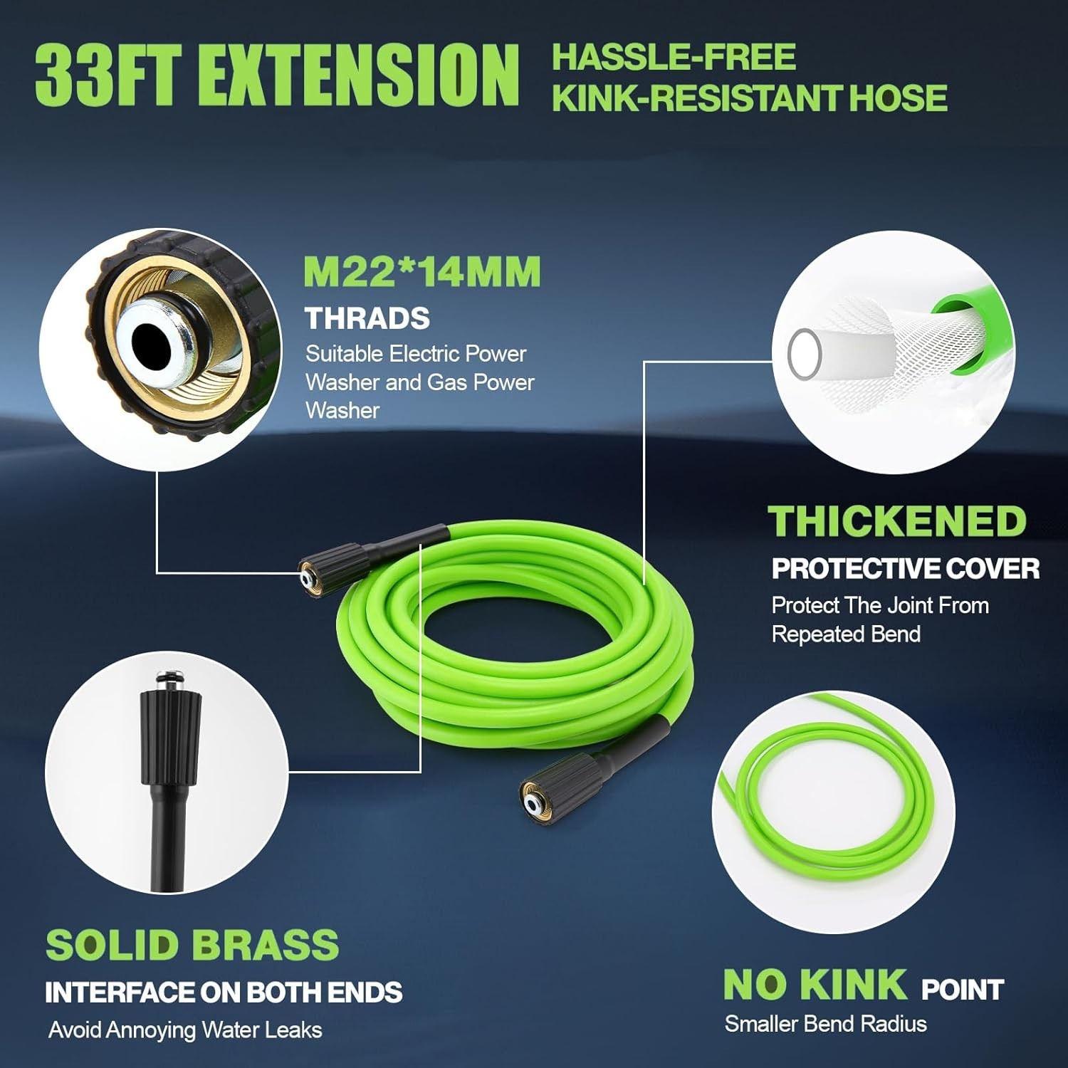 Compact & Powerful 5000PSI Electric Washer with Total Stop System – Deep Green