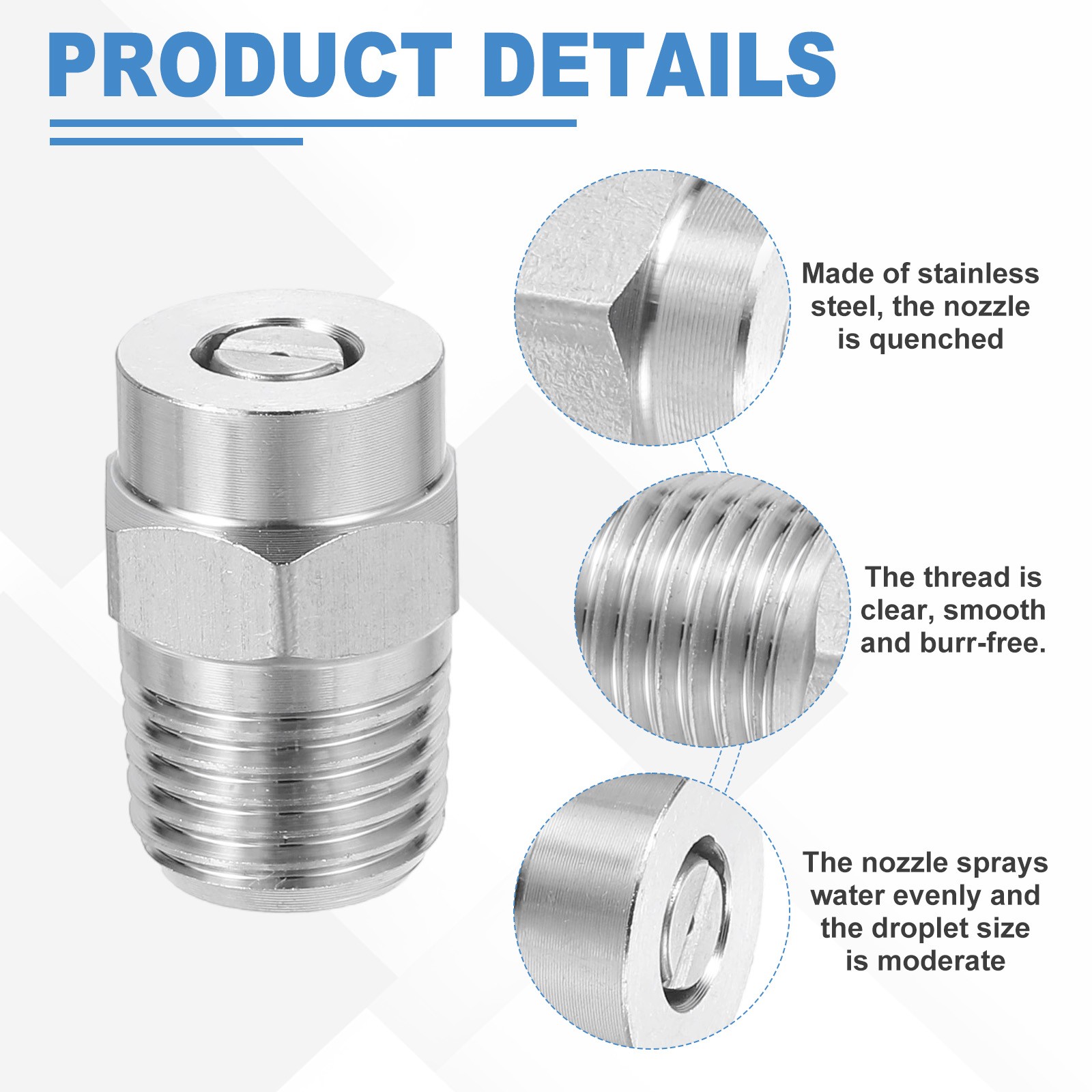 Surface Cleaners Tips Thread Nozzle 1/4 Inch NPT Male 025 Orifice 25 Degree