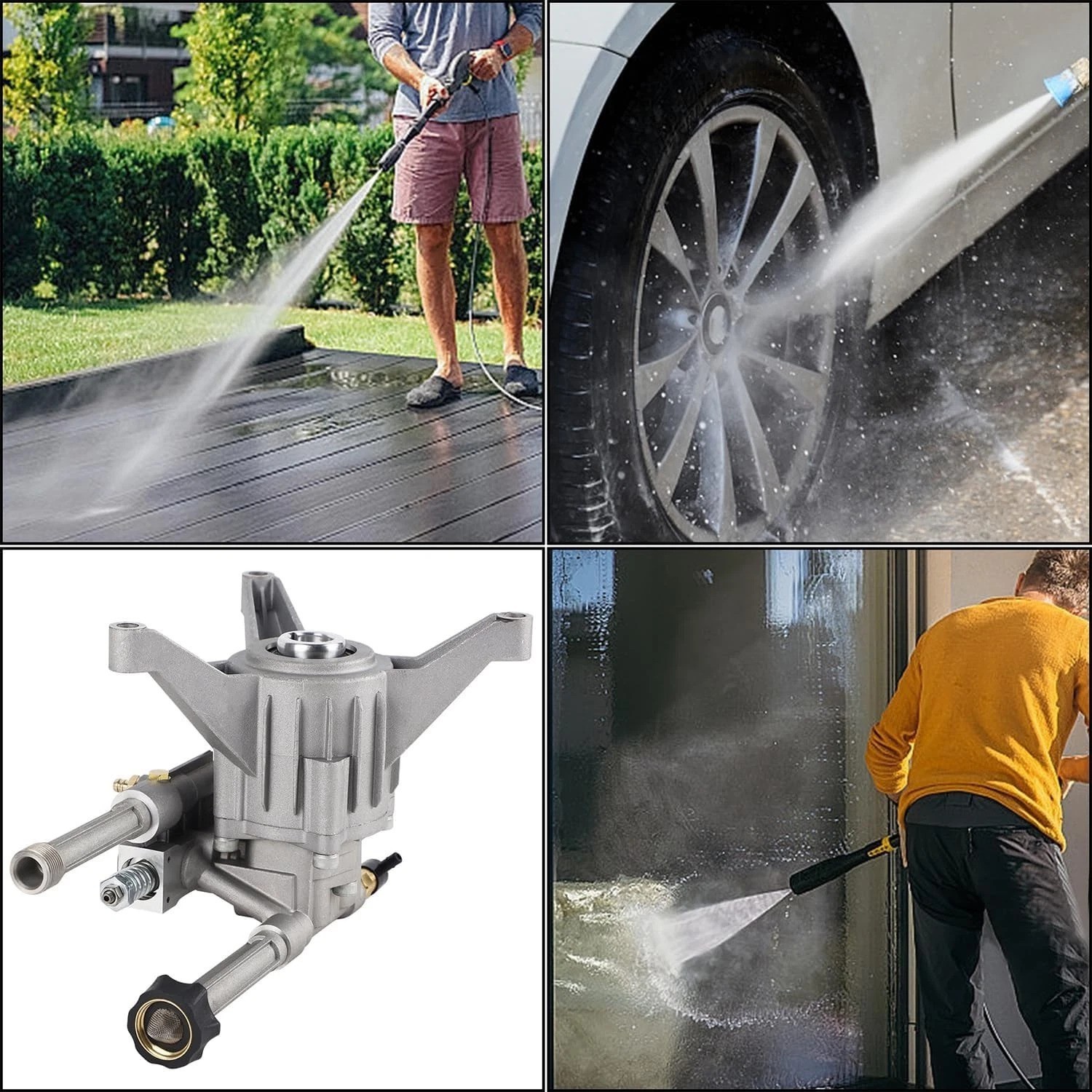Replacement Pressure Washer Pump, 3400 PSI Max, 2.5 GPM, Built-in Thermal Valve
