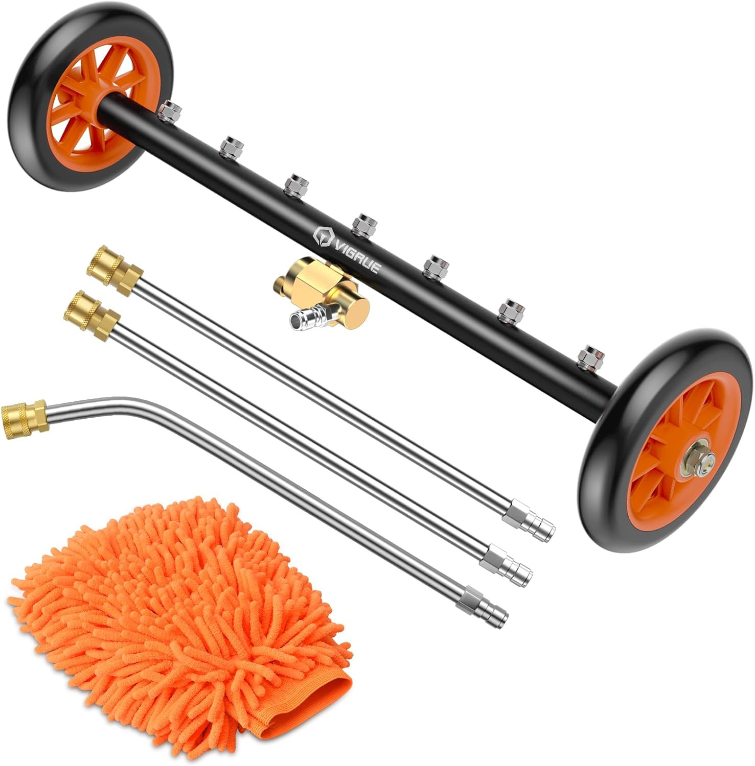 2-In-1 Undercarriage Pressure Washer Attachment,24 Inch Pressure Washer Water Br