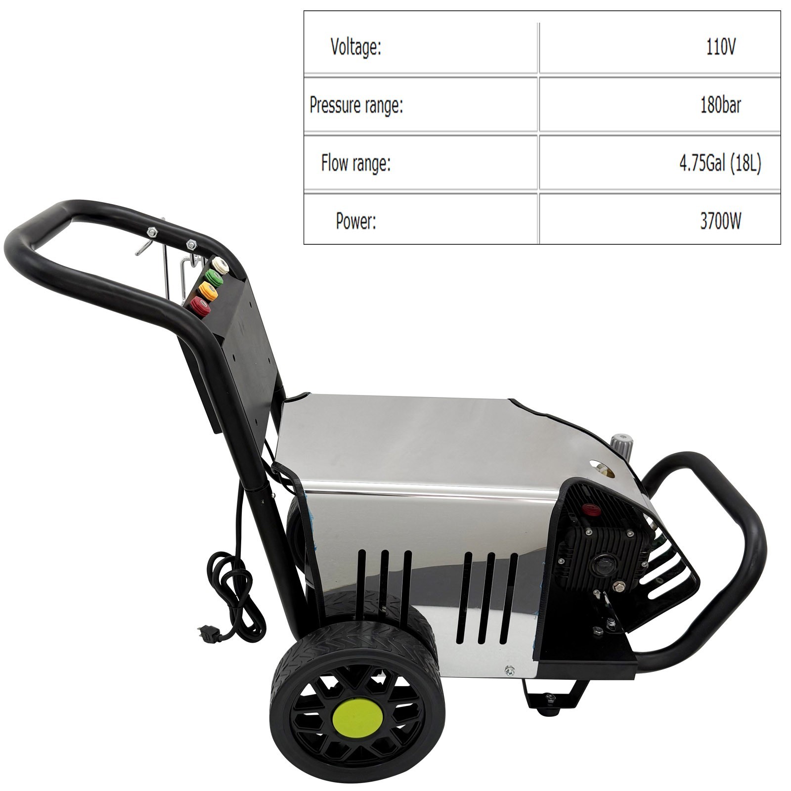 180Bar 110V Pressure Electric Ultra-High Pressure Cleaner Cleaner 4 Nozzles